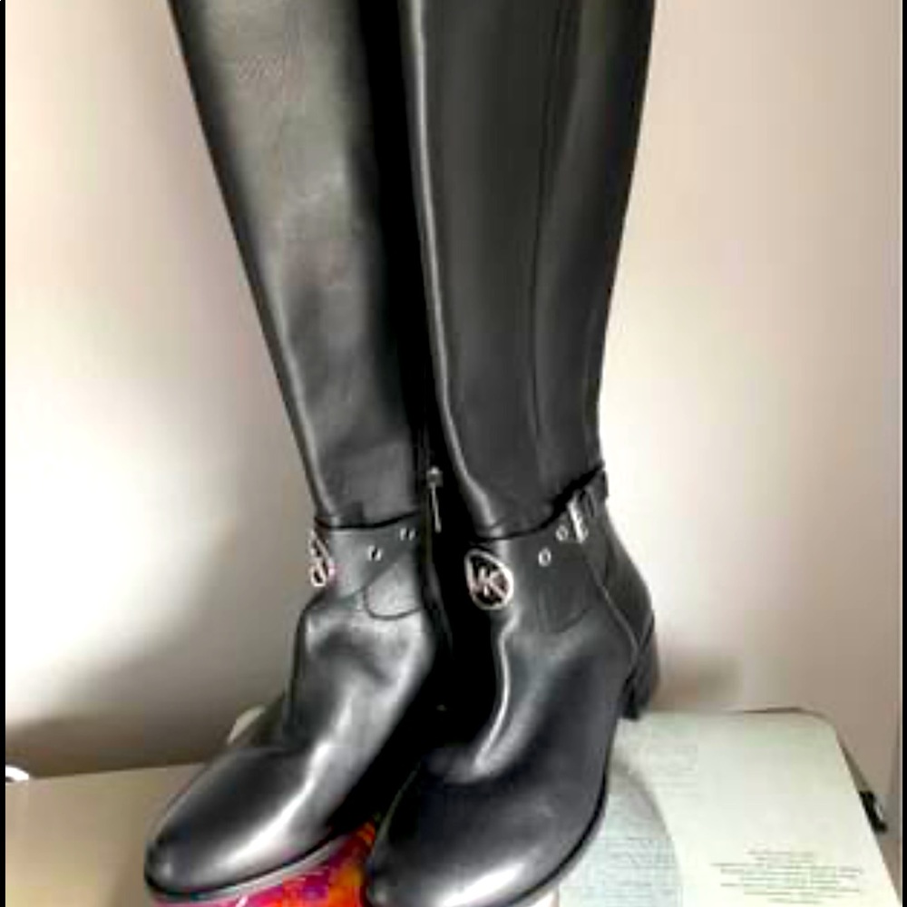 Black Micheal Kors riding boots